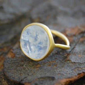 Moonstone Gold Semi Precious Birthstone Ring