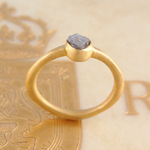 Gold Vermeil Rough Diamond April Birthstone Gemstone Ring