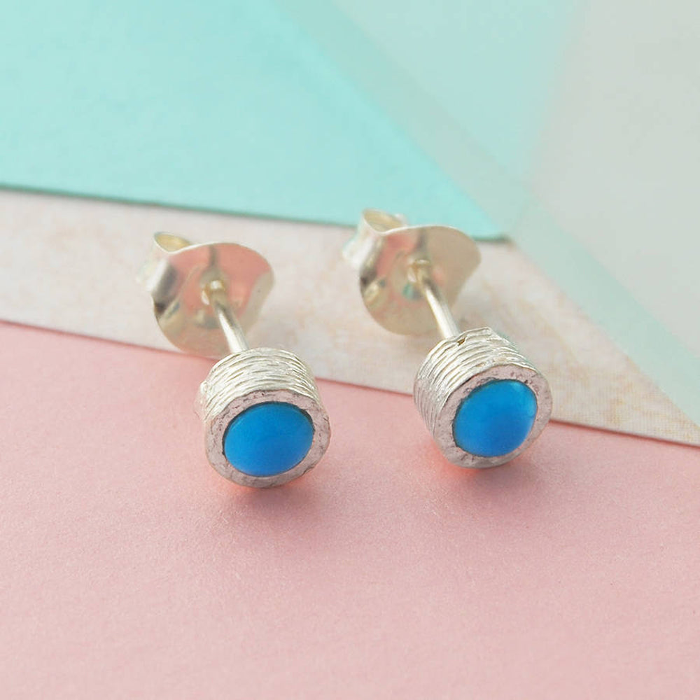 Turquoise Stud Earrings December Birthstone Stud Earrings