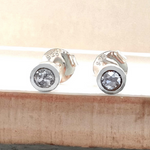 Icy Diamond April Birthstone Sterling Silver Stud Earrings