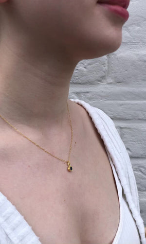 
            
                Load and play video in Gallery viewer, Gold And Black Spinel Dot Birthstone Necklace
            
        