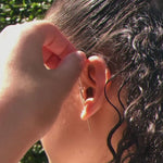 Black Oxidised White Topaz Sparkling Ear Cuffs Earrings