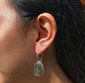 Labradorite Sterling Silver  Irregular Drop Earrings