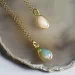 Ethiopian Opal October Birthstone Gold Necklace