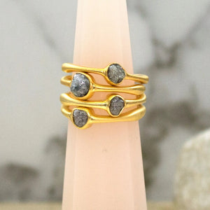 
            
                Load image into Gallery viewer, Gold Rough Diamond Single Stacking Ring
            
        