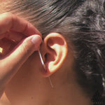 White Topaz Oxidised Silver Zig Zag Ear Cuff Earrings