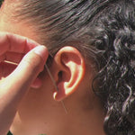 Gold Garnet Gemstone Ear Cuff Earrings