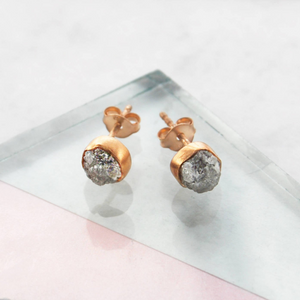 
            
                Load image into Gallery viewer, Rough Diamond Silver Stud Earrings
            
        