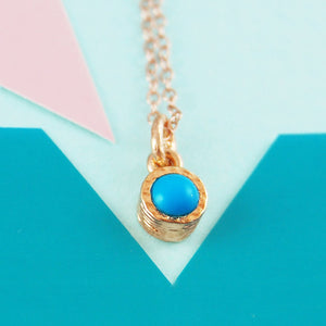 
            
                Load image into Gallery viewer, Turquoise Rose Gold December Birthstone Pendant Necklace
            
        