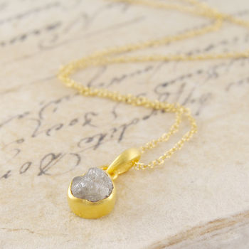 
            
                Load image into Gallery viewer, 18K Gold Vermeil Rough Diamond Solitaire April Birthstone Necklace
            
        