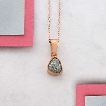 
            
                Load image into Gallery viewer, Rough Diamond Rose Gold Vermeil April Birthstone Necklace
            
        
