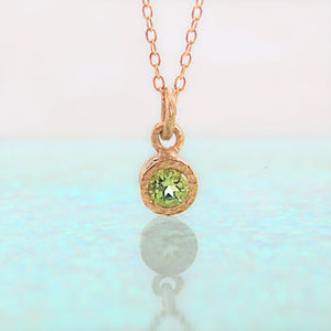 Peridot Rose Gold August Birthstone Pendant Necklace