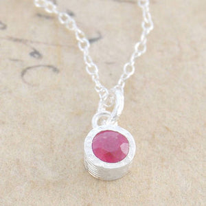 
            
                Load image into Gallery viewer, Ruby Sterling Silver July Birthstone Pendant Necklace
            
        