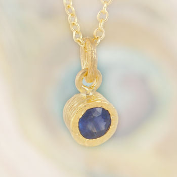 Sapphire September Birthstone Gold Necklace