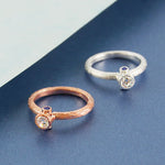 Hidden Stone Blue Sapphire Silver/Rose Gold Topaz Ring