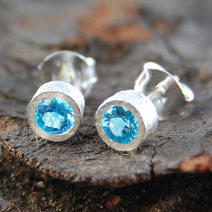 Silver Blue Topaz Gemstone Jewellery Set
