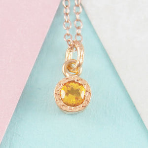 
            
                Load image into Gallery viewer, Citrine Rose Gold November Birthstone Pendant Necklace
            
        