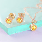Citrine Rose Gold November Birthstone Jewellery Set