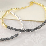 Fine Black Diamond Silver And Gold Wedding Necklace