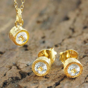 
            
                Load image into Gallery viewer, White Topaz Gold November Birthstone Jewellery Set
            
        