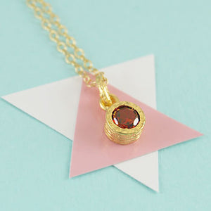 
            
                Load image into Gallery viewer, Garnet Gold January Birthstone Pendant Necklace
            
        