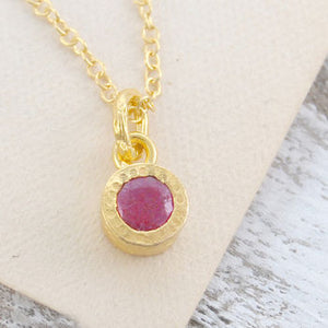 Gold Genuine Ruby Birthstone Jewellery Set
