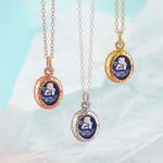 Gold And Silver Cherub Oval Necklace