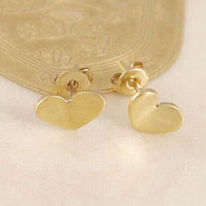 
            
                Load image into Gallery viewer, Gold Folded Heart Stud Earrings
            
        