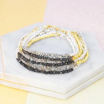 Single Gold/Silver Rough Diamond Birthstone Bracelet