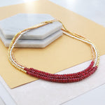 Ruby Birthstone Gold And Silver Necklace