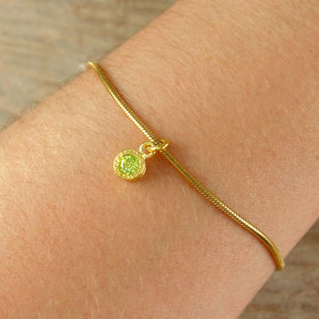 
            
                Load image into Gallery viewer, Assorted Charm Gold Birthstone Bracelet
            
        