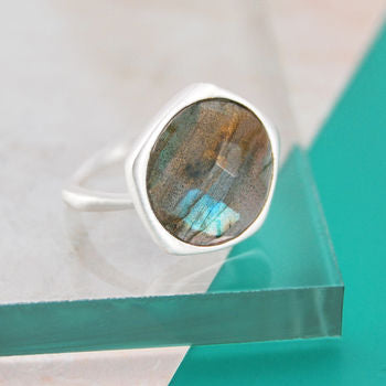 Labradorite Gemstone Sterling Silver Ring