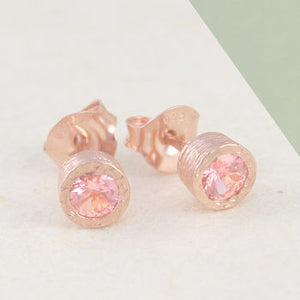Pink Tourmaline Birthstone Rose Gold Jewellery Set