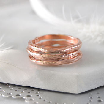 Textured Rose Gold Single Stacking Ring