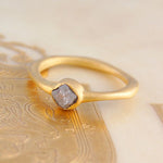Gold Vermeil Rough Diamond April Birthstone Gemstone Ring
