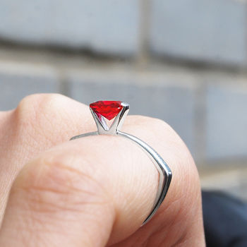 
            
                Load image into Gallery viewer, Faceted Ruby Birthstone Sterling Silver Ring
            
        