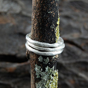 
            
                Load image into Gallery viewer, Band Single Textured Silver Stacking Ring
            
        