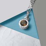 Smokey Quartz Silver Gemstone Necklace