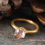 Amethyst Solitaire February Birthstone Semi Precious Gemstone Ring