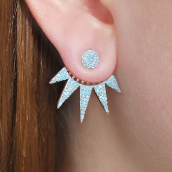 
            
                Load image into Gallery viewer, Sterling Silver Turquoise Liberty Ear Jackets
            
        