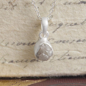 
            
                Load image into Gallery viewer, Genuine Birthstone Silver Rough Diamond Necklace
            
        