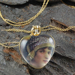 Heart Gold Vintage Style Locket Pendant Necklace