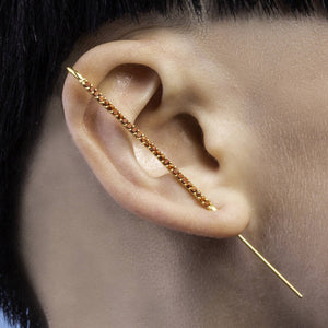 Gold Garnet Gemstone Ear Cuff Earrings