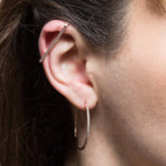 White Topaz Gold Hoop Ear Cuff Earrings