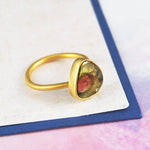 October Birthstone Watermelon Tourmaline Gold Ring